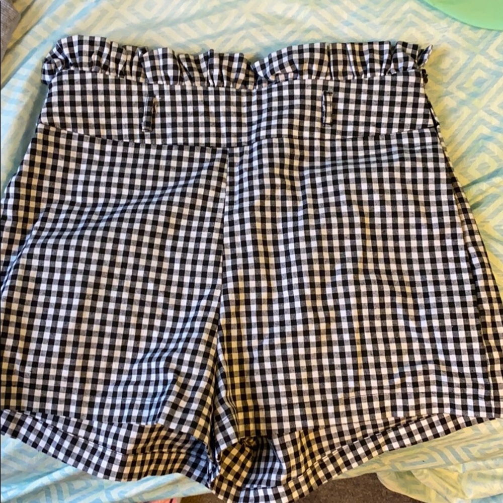 high waisted checkered shorts